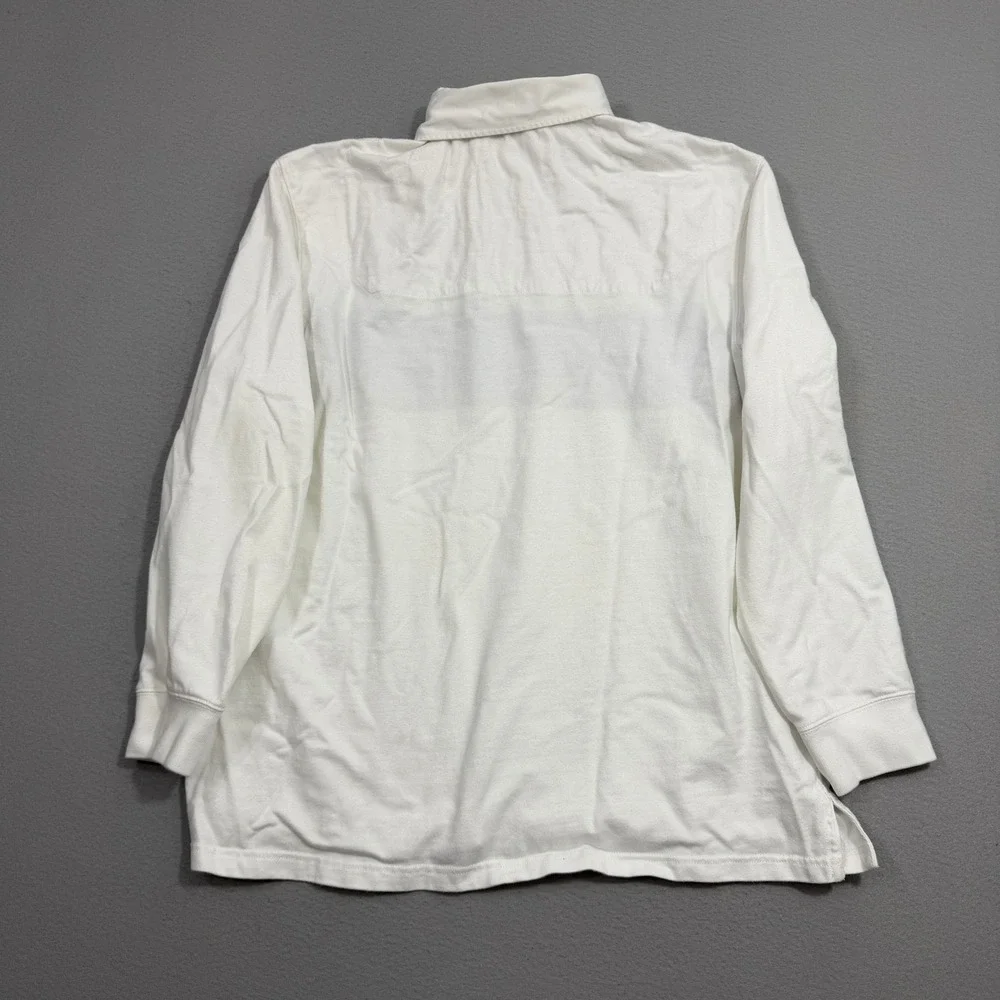 Vintage Polo Ralph Lauren Rugby Shirt Men XL White Crest Stripe Long Sleeve PRLC